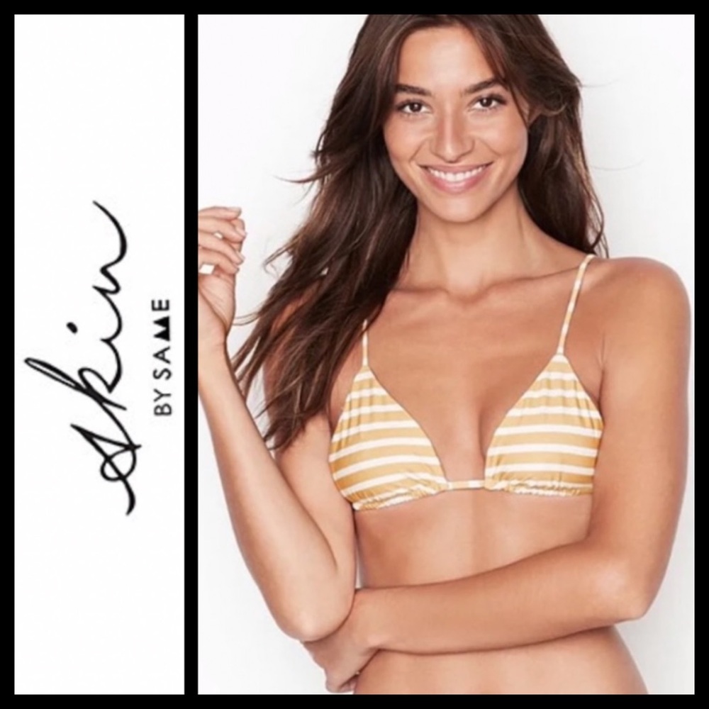 NWOT Skin by SAME Stripe Triangle Bikini Top